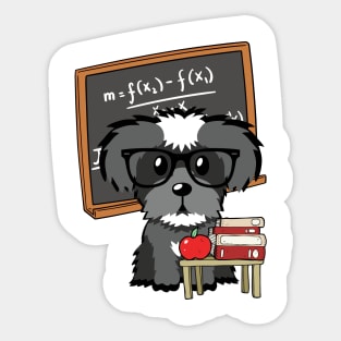 Funny schnauzer is teaching Sticker